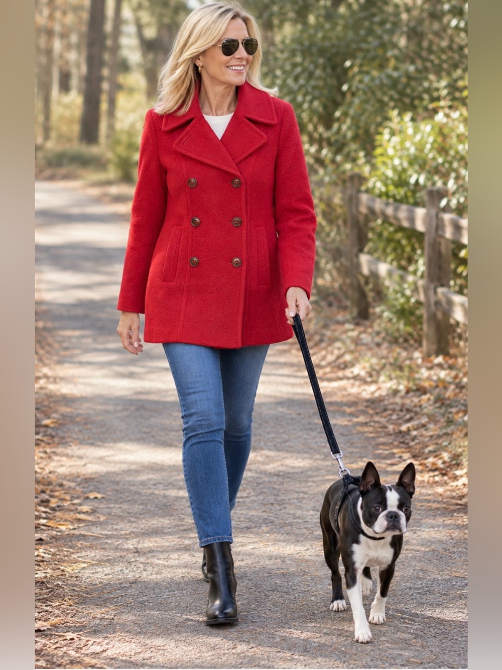 LONDON FOG Women’s Red Wool Blend Short Double Breasted Coat Sz M BEAUTIFUL!